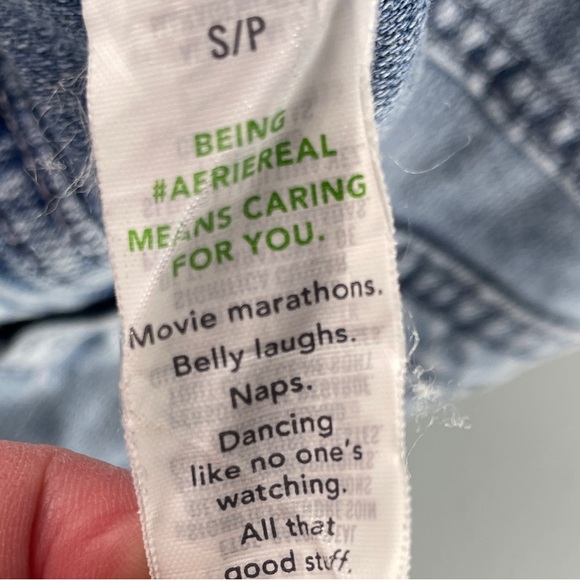 aerie Light Blue Denim Overalls Size S - Picture 11 of 12